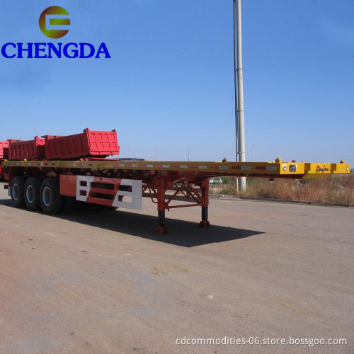Tanzania Used 3 Axles 40ft Flatbed Semi Trailer For Sale